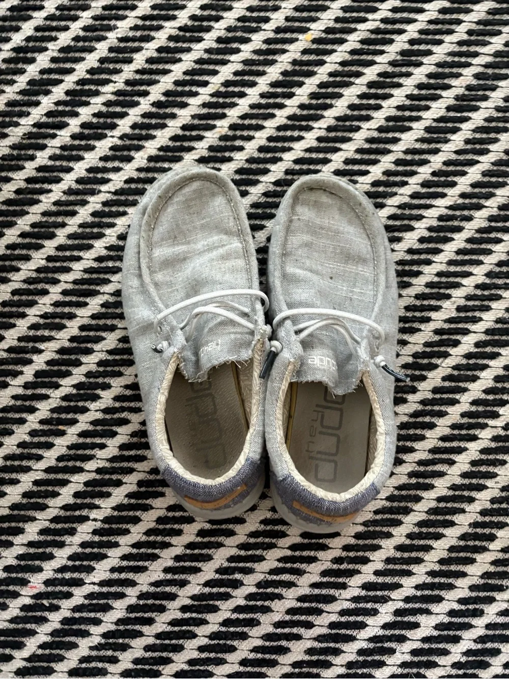 Hey Dude Kids Slip-On Sneakers in Light Gray with White Laces